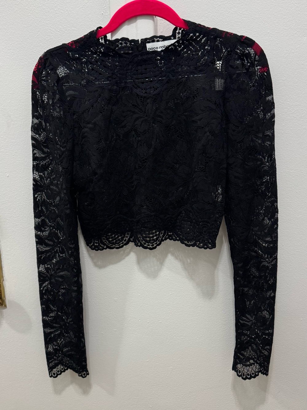 PACO RABANNE LACE CROP TOP